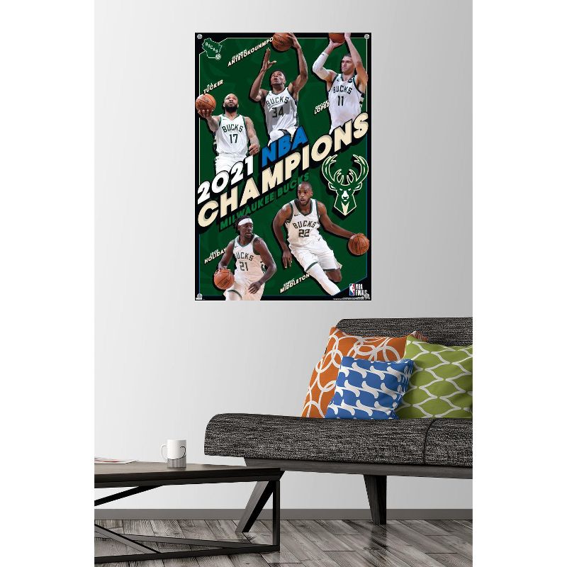 Trends International NBA Milwaukee Bucks  - 2021 NBA Finals Champions Unframed Wall Poster Prints, 2 of 7