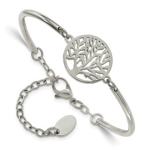 Chisel Stainless Steel Polished Tree Bangle Bracelet - 1 of 3