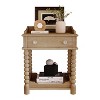 ORRD Retro Nightstand with Drawer and Shelf, Bedside Table with Turned Legs, Natural - 4 of 4