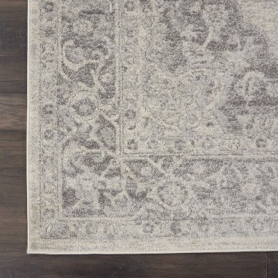 Ivory-Grey Tranquil Medallion 2'x4' Synthetic Area Rug