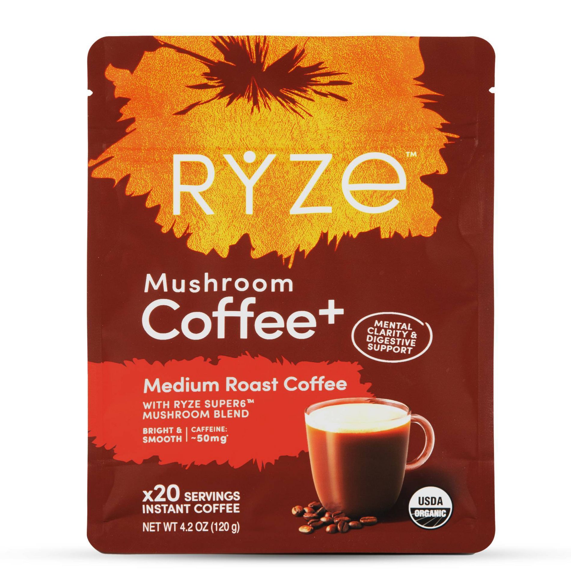 RYZE Organic Medium Roast Mushroom Coffee - 4.2oz
