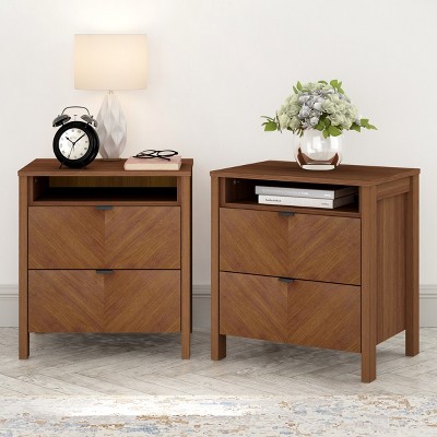 Walnut on sale nightstand target