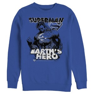 Men's Superman Grunge Earth's Hero Sweatshirt - 1 of 3