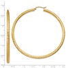 Black Bow Jewelry 3mm x 65mm, 14k Yellow Gold, Diamond-cut Round Hoop Earrings - 4 of 4