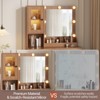 Makeup Vanity Desk with LED Lights and Mirror, 3 Color Modes Bulbs, Dressing Table with Large Drawers & USB Charging Station for Bedroom Decor - 4 of 4
