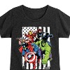 Girls' - Marvel - Avengers American Flag Fitted Short Sleeve Graphic T-Shirt - 2 of 4