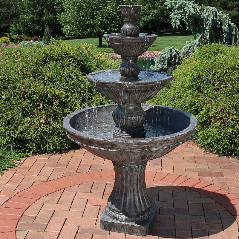 Sunnydaze 55"H Electric Polystone Classic Style 3-Tier Designer Outdoor Water Fountain, 3 of 13
