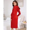 Womens Maternity Hoodie Dress Nursing Breastfeeding Pullover Dress Knee Length Pocket Long Sleeve Casual Dress - 3 of 4