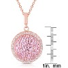 Guili Cubic Zirconia Sterling Silver Rose Plated Round Pink Pendant, A Perfect and Elegant Addition to Your Collection for Any Look - 3 of 4