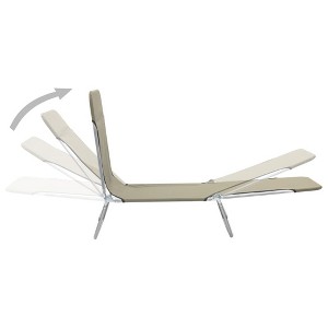vidaXL 2x Folding Sun Lounger Steel and Fabric Garden Lounge Seat - Taupe - 1 of 4