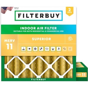 Filterbuy 19x19x4 Air Filter (2-Pack), Pleated MERV 11 Allergen Defense Replacement HVAC AC Furnace Filters (Actual Size: 19.00 x 19.00 x 3.63) - 1 of 4
