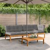 vidaXL Patio Pallet Sofa Set - 3 Piece Acacia Wood Outdoor Lounge Furniture with Cushions, Modular Design, Easy-to-Clean Tabletop - 2 of 4