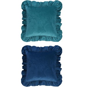 REGALWOVEN 2 Pcs Scalloped Trim Outdoor Throw Pillow Covers for Sofa Living Room Home Decor - 1 of 4