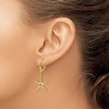 Black Bow Jewelry Polished Pencil Starfish Lever Back Earrings in 14k Yellow Gold - 3 of 4