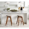 Nathan James Set of 2 Amalia Swivel Counter Height Barstool Beige/Medium Brown - 2 of 4