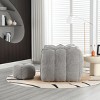 Chenille Bean Bag Chair with Footstool and Foam Filling, Soft Square Lazy Sofa with Armrests for Indoor Use-Baofuwish - 3 of 4