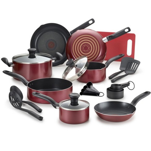 T-Fal Initiatives 18-Piece Cookware Set Red A777SI64 - Best Buy