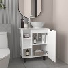 Gulches Modern Floating Vessel Sink Vanity, White - Double Doors with Storage Shelf - 2 of 4