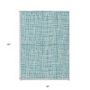 Teal Blue And Ivory Striped Washable Indoor Outdoor Area Rug - 3 of 4