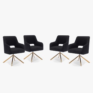 WestinTrends Genevieve Mid-Century Modern Upholstered Boucle Swivel Accent Chair (Set of 4) - 1 of 4