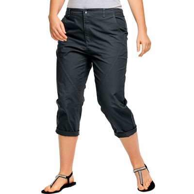 Ellos Women's Plus Size Linen Blend Drawstring Pants, 28 - Black : Target