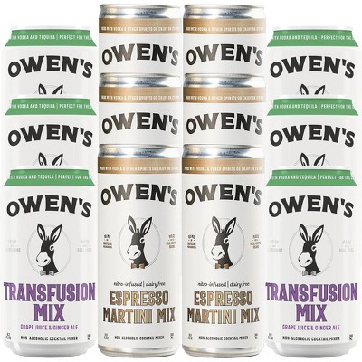 Owen’s Craft Mixers, Sublime Pack, Transfusion Mix & Espresso Martini Mix, Handcrafted in the USA with Premium Ingredients | Vegan & Gluten-Free Soda Mocktail and Cocktail Mixer