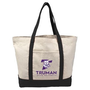 Truman State University Primary Logo Canvas Tote Bag With External Pocket, Reusable Shoulder Bag for Shopping, School, Beach - 1 of 4
