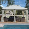 VYNXARIA 13*10 Outdoor Patio Gazebo Canopy Tent With Ventilated Double Roof And SideWall(Detachable Curtain Included On All Sides),BEIGE - 2 of 4