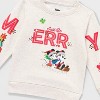 Toddler Boys' Mickey Mouse & Friends Celebrate Holiday Family Matching Fleece Sweatshirt - Oatmeal - 3 of 3