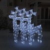vidaXL Reindeer Christmas Decoration Set of 3 Cool White Acrylic Large - 2 of 4