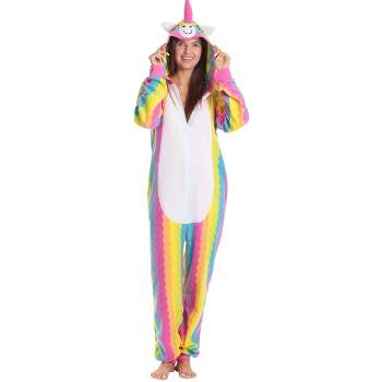 Just Love Womens One Unicorn Rainbow Adult Onesie Hooded Pajamas