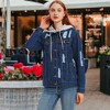 Anna-Kaci Women's Detachable Hoodie Denim Distressed Jean Jacket for Everyday Looks - 3 of 4