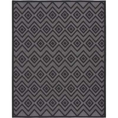 Nourison Versatile 9' X 12' Charcoal/black Modern Indoor/outdoor Rug ...