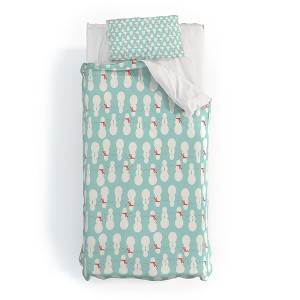 Allyson Johnson Cute Snowmen Duvet Cover + Pillow Sham(s) - Deny Designs - 1 of 4