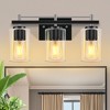 DAKAFUL Modern Bathroom Vanity Light, Vanity Fixture with Black+Gold/Silver Frame&Clear Glass Shade, Wall Light for Mirror, Bedroom, Bathtub Area - 2 of 4