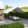 Outsunny 19' x 19.5' Heavy Duty Carport, Portable Garage for Car, Truck, Boat, Motorcycle, Bike, Garden Tools - 2 of 4