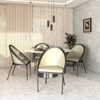 LeisureMod Upholstered Dining Chair in Vynil with Stainless Steel Legs, Urbane Collection - 3 of 4