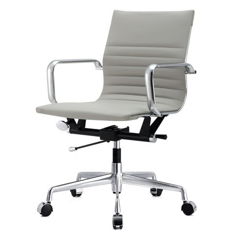 Meelano Early Adjustable Managerial Chair, Gray Vegan Leather : Target