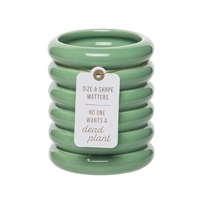 Totalee Gift Size & Shape Matters Green Planter Ceramic Green