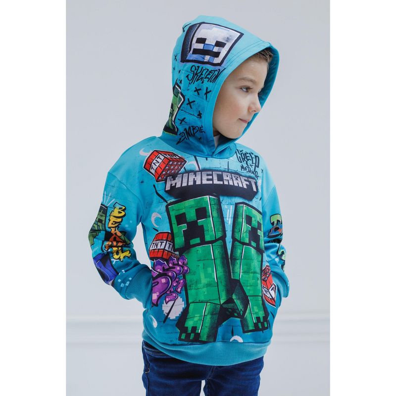 Minecraft Creeper Pullover Hoodie Pockets, 4 of 8