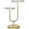 ZM Home Elena Side Table Marble White : Gold Iron Frame, Round Drink Table for Living Room, 22" Height - 3 of 4