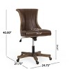 Swivel Office Chair,PU Upholstered Chair with Rolling Casters and Adjustable Height,Modern Office Chair for Home or Workspace-Cuddlewood - 4 of 4