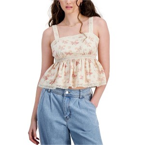Celebrity Pink Womens Floral Top Baby Doll Blouse - 1 of 1