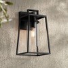 Possini Euro Design Jersey 17" High Modern Outdoor Wall Light Fixture Mount Porch House Exterior Weatherproof Matte Black Metal Clear Glass Shade - 2 of 4