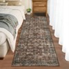 Vintage Floral Area Rug, Large Washable Stain Resistant Non Slip Low Pile Throw Carpet for Living Room Bedroom - 3 of 4