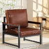 Hooseng Modern Style Living Room Accent Chair With Faux Leather Upholstery And High Density Sponge Padding, Cozy Armchair With Robust Metal Frame - 2 of 4