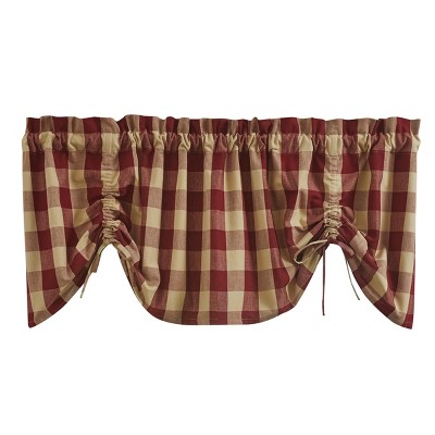 Wicklow Garnet and Tan Check window Valance by Park Design 