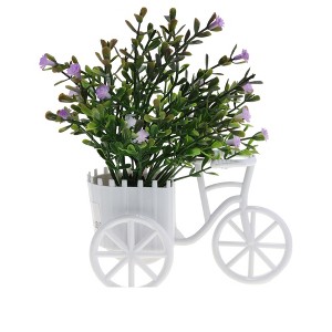 Unique Bargains Artificial Plants Tricycle Frosted Baby's Breath Plastic 5.31"x2.68"x7.48" 1 Pc - 1 of 4