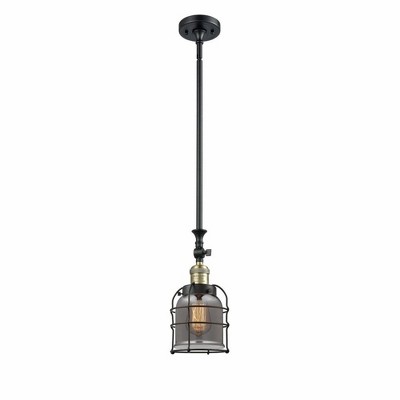 Bell Cage - 1 Light Stem Hung Tiltable Mini Pendant In Traditional Style-13 Inches Tall and 6 Inches Wide