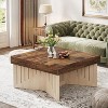 Tribesigns 35.4" Farmhouse Square Wood Coffee Table - 4 of 4